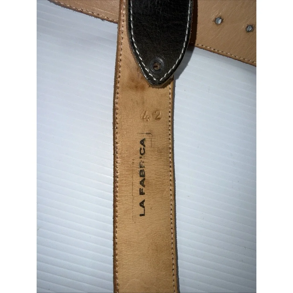 La Fabrica artisan leather western belt intricate embroidered Geometric 42